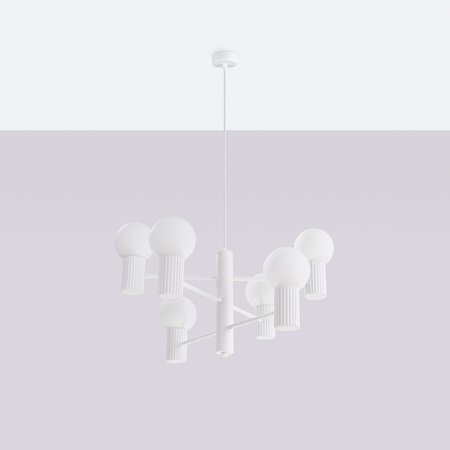 Żyrandol sześcioramienny HALO 6 biały (SL.1829) - Sollux Lighting