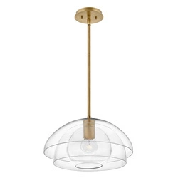 Lampa wisząca/ Półplafon Lotus - 1 źródło światła - Stary mosiądz (QN-LOTUS-P-HBR) - Quintiesse