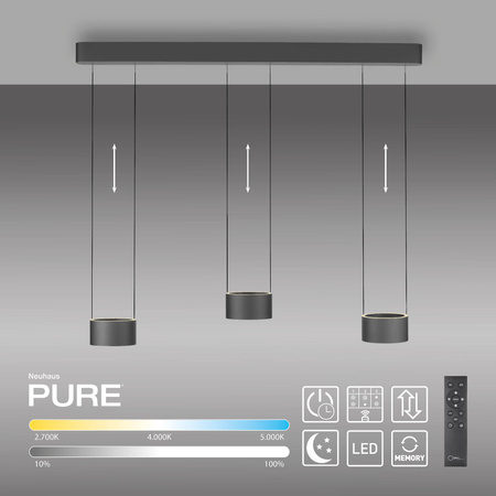 PURE CLIPSE LAMPA WISZĄCA SZARA (2473-15) - Paul Neuhaus