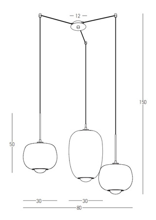 PENDANT LIGHT 3XG9 SMOKED GLASS -GOLD MATT (22148 Zambelis) - Zambelis