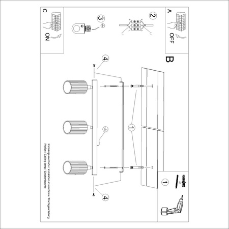 Plafon KARBON 3L taupe (SL.1764) - Sollux Lighting