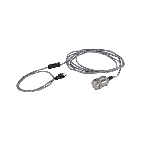 Neordic Eldar lampa industrialna wisząca z włącznikiem max 1x20W E27 Szara/Oksydowany metal 230V (PL79771) - PAULMANN