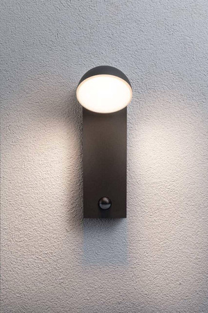 Oprawa elewacyjna PUKA LED 8.5W 460lm 3000K IP44 czujnik ruchu+zmierzchu odporna na wodę morską 230V antracyt aluminium (PL94739) - PAULMANN