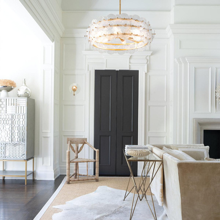 Żyrandol w stylu art Deco Rene - 6 źródeł światła - Przecierany mosiądz (QN-RENE-6P-DSB) - Quintiesse