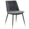 Krzesło DIEGO ciemny szary - welur, podstawa czarno złota (KH1201100122.DKGREY) - King Home
