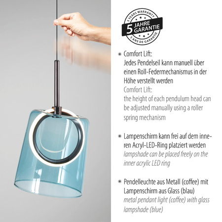 ZULA LAMPA WISZĄCA NIEBIESKI (2541-56) - Paul Neuhaus