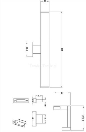 Kinkiet LED MIRROR LINE I kol. srebrny (D687065)