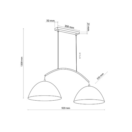 Lampa wisząca FARO czarna 2 PŁ (6008) - TK Lighting