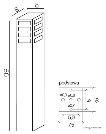 Słupek ogrodowy (RADO III 2 BL) - SU-MA