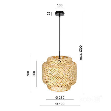 Lampa wisząca BOHO BONN 1xE27 Kobi Design (002157KOB) - KOBI LIGHT