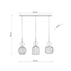 SOPHIA COGNAC WHITE LAMPA WISZĄCA 3XE14 (11591) - TK Lighting