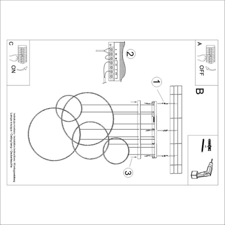 Lampa wisząca RIO 5 55/55/78/110/110 czarna LED 3000K (TH.496) - Thoro Lighting