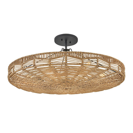 Lampa wisząca Ophelia - 6 źródeł światła - Czarny, karmelowy beż (QN-OPHELIA-6P-BK-CAM) - Quintiesse