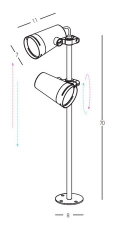 OUTDOOR BOLLARD LIGHT LED 12W DARK BROWN (E299 Zambelis) - Zambelis