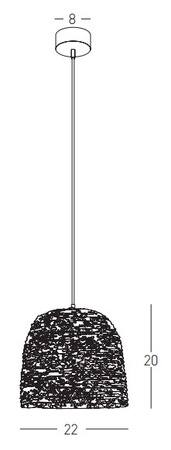 PENDANT LAMP NATURAL BRAIDED WHEAT 1XE27 (22166 Zambelis) - Zambelis