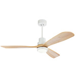 PENDANT FAN WHITE NATURAL WOOD LED 15W (19140 Zambelis) - Zambelis