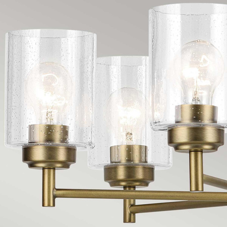 Żyrandol Winslow - 6 źródeł światła - Naturalny mosiądz (KL-WINSLOW6-NBR) - Elstead Lighting