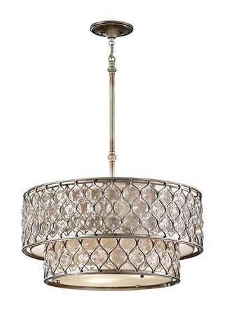 	 	 	  Lampa wisząca LUCIA kol. OKSYDOWANE SREBRO (FE/LUCIA/P/E 2TR) - Feiss- Elstead Lighting - żyrandol