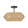 Rattanowa lampa wisząca Luca - 3 źródła światła - karmelowy beż (QN-LUCA-P-S-BK-CAM) - Quintiesse