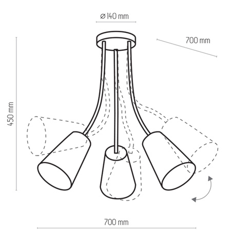 Lampa sufitowa WIRE KIDS 3 PŁ (1711) - TK Lighting