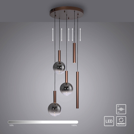 BOWL LAMPA WISZĄCA BRĄZOWA (2285-23) - Paul Neuhaus