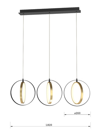 Lampa wisząca LED trójka VALLA (7134-0310) - Aviano Lighting