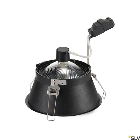 HORN-T, lampa wpuszczana, QPAR111, okrągła, kolor czarny, maks. 75 W (113170) - SLV
