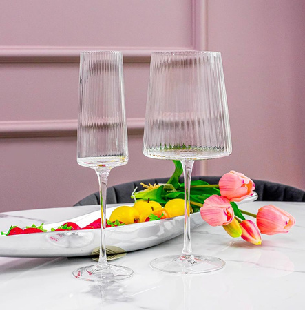 KARE komplet 4 kieliszków do wina RIFFLE  760 ml (53269) - Kare Design