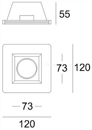 Oczko lampa do wbudowania giposwa kwadratowa EINBAURING (D110500)