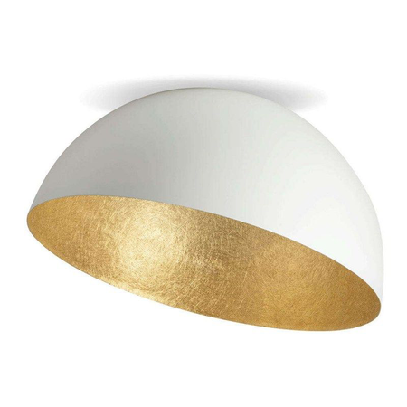 CEILING LAMP E27 MAX 40W METAL WHITE-GOLDEN LEAF (23260 Zambelis) - Zambelis