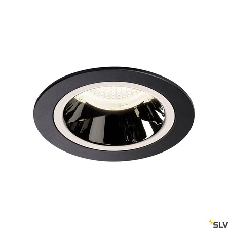 NUMINOS® DL M, wewnętrzna oprawa sufitowa wpuszczana LED, czarna/chrom 4000 K 55°, zawiera sprężyny liściaste (1003897) - SLV