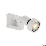 PURI 1, lampa ścienna i sufitowa, jednopunktowa, QPAR51, kolor biały matowy, maks. 50W, z pierścieniem dekoracyjnym (147361) - SLV