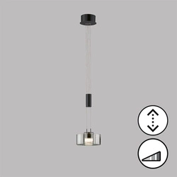 Ściemnialna czarna lampa wisząca Lavin  (61094) - Fischer&Honsel