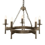 Lampa wisząca CROMWELL kol. STARY BRĄZ (CW5 OLD BRZ) - Elstead Lighting - żyrandol