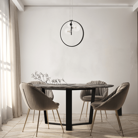 PENDANT LED LIGHT 20W +3XG9 METAL GLASS BLACK (22064 Zambelis) - Zambelis