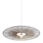 PENDANT LIGHT BAMBOO METAL 1XE27 WHITE (19107 Zambelis) - Zambelis