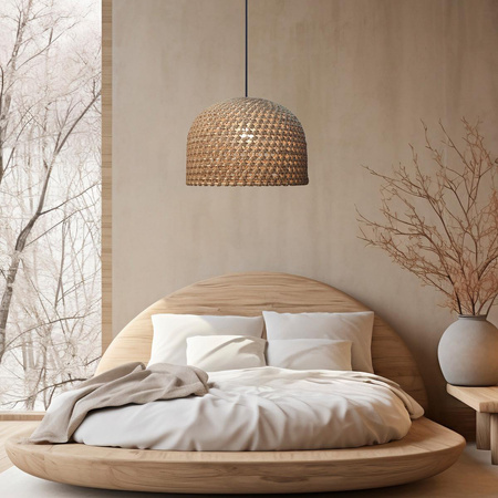 Ratanowa lampa wisząca Kanso 50 cm jasne drewno 1xE27 (LP-2025/1P 50 cm) - Light Prestige