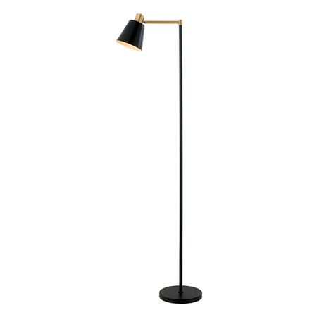 FLOOR LAMP E27 MAX 25W IRON BLACK -GOLD COLOR CLASS I ON OFF SWITCH (20216 Zambelis) - Zambelis