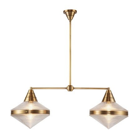 Lampa wyspowa Willard - 2 źródła światła - Vintage mosiądz (QN-WILLARD-LP2-VBS-PG) - Quintiesse