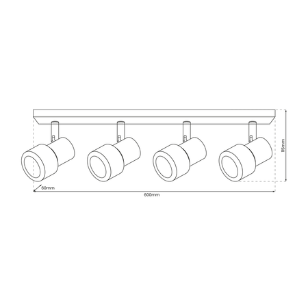  Lampa sufitowa Cino Spot 4 biała (ML9950) - Milagro