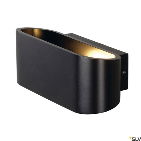 OSSA 180, lampa ścienna, QT-DE12, owalna, up/down, kolor czarny, D/S/W 18/8/7 cm, maks. 100W (151450) - SLV