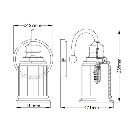 Kinkiet Swell (QZ-SWELL1-PC-BATH) - Elstead Lighting