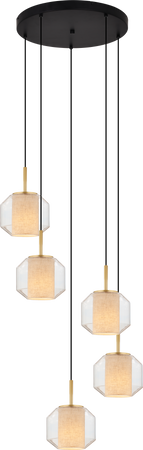 SOLIX LAMPA WISZĄCA CZARNY MAT+ZŁOTY/MATT BLACK+GOLD (DU32201A/5L) - Zuma Line