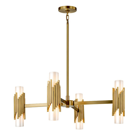 Żyrandol Marvele - 8 źródeł światła - Postarzany mosiądz (MARVELE8-AB-OPAL) - Elstead Lighting