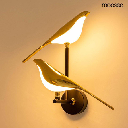 Kinkiet w stylu Hampton BIRD TWIN złota (MSE1501100458) - Moosee