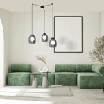 PENDANT LIGHT 3XG9 GLASS SANDY BLACK (22145 Zambelis) - Zambelis