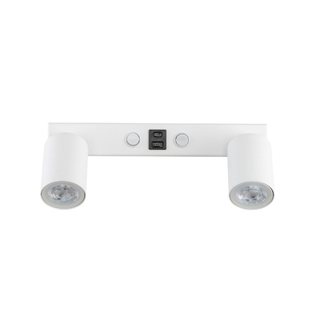 NEX WHITE KINKIET 2XGU10 / USB (11355) - TK Lighting