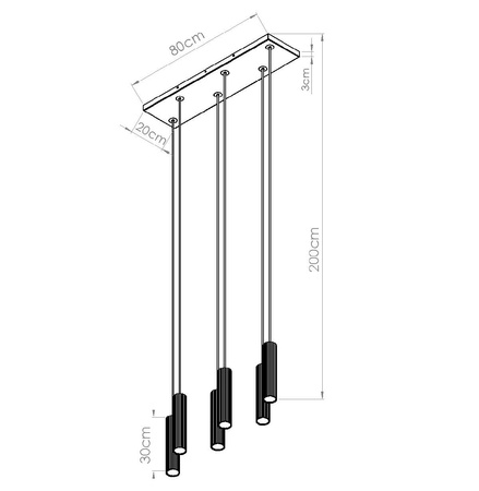 Lampa wisząca ze ściemniaczem Push Dimm/DALI2 IVAR 6L brzoskwiniowa LED 4000K (TH.653) - Thoro Lighting