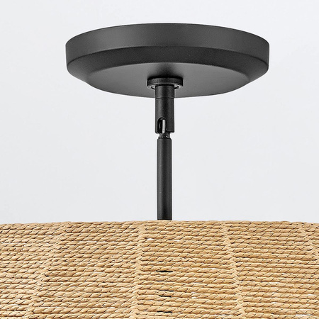 Rattanowa lampa wisząca Luca - 5 źródeł światła - karmelowy beż (QN-LUCA-5P-M-BK-CAM) - Quintiesse