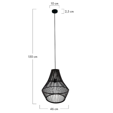 Lampa wisząca Boho bambusowa 46x46x150cm (55704-074) - DIJK